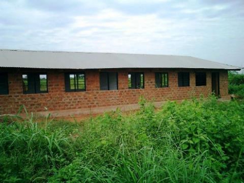 First brick building is finished
